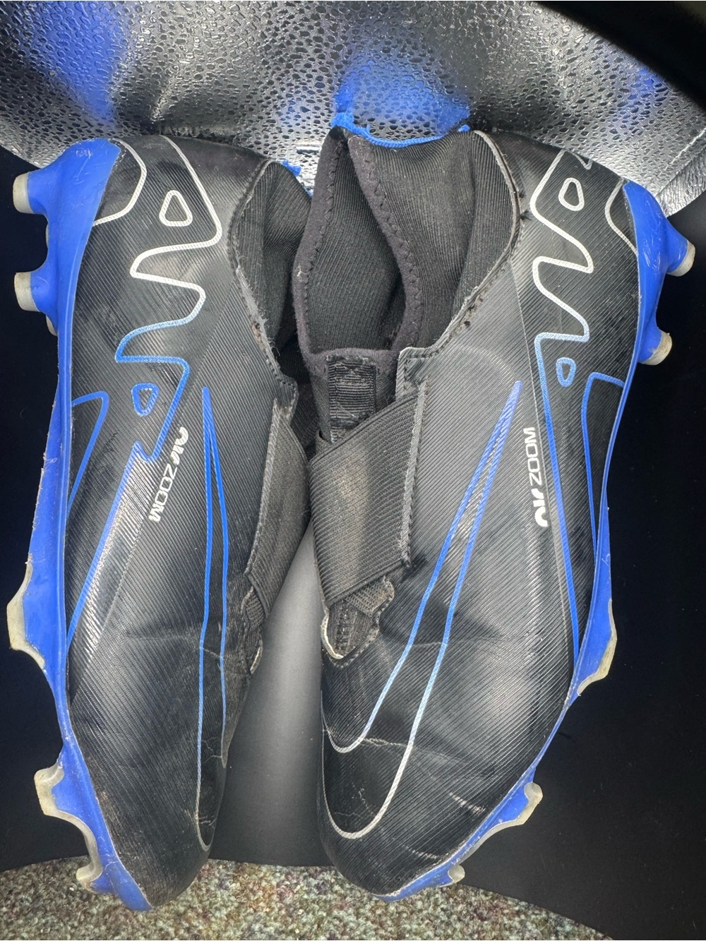Nike Air Zoom youth 5Y Black & Blue Cleats